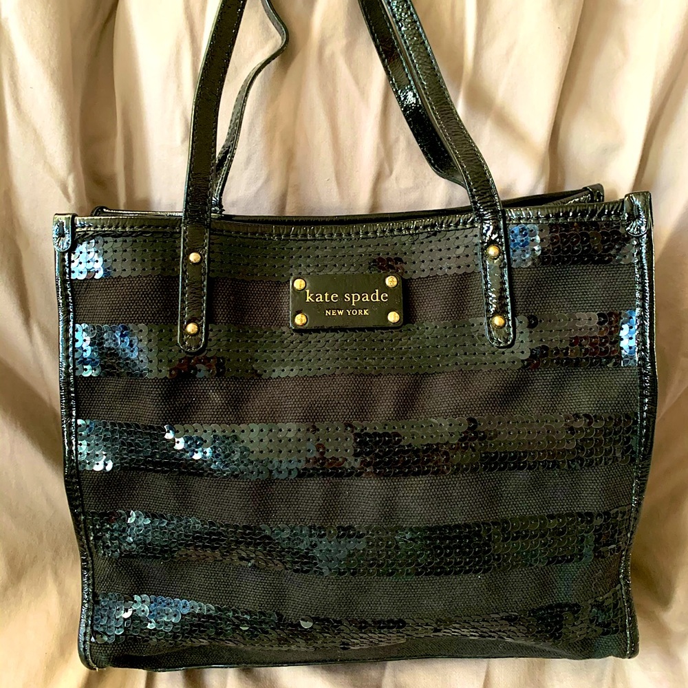 Kate Spade black sequin tote